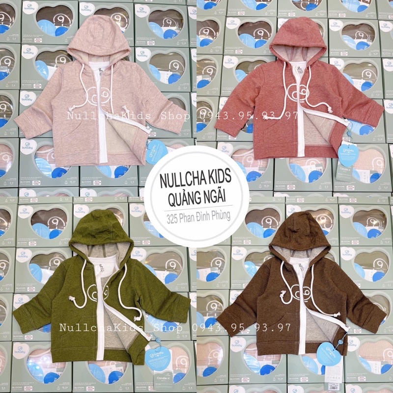 Áo khoác Bu hoodie siêu đẹp chất cotton Melange mềm ấm cho bé trai bé gái