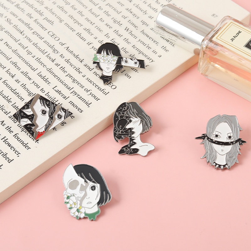 Ghim Cài Áo Họa Tiết Đầu Lâu Phong Cách Anime Độc Đáo