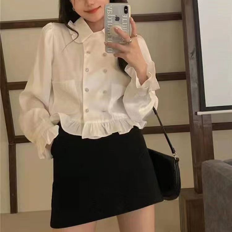 Jennie blackpink Áo sơ mi dài tay cho nữ sinh