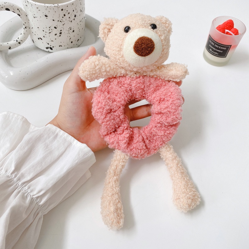 Dây cột tóc đuôi ngựa hình gấu nhồi bông dễ thương vui nhộn cho nữ