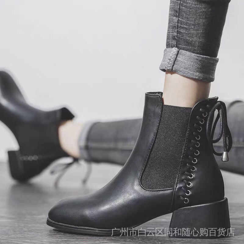 Giày Bốt Martin Mỏng Gót Cao Vừa Thời Trang Mùa Thu 2021 Cho Nữ