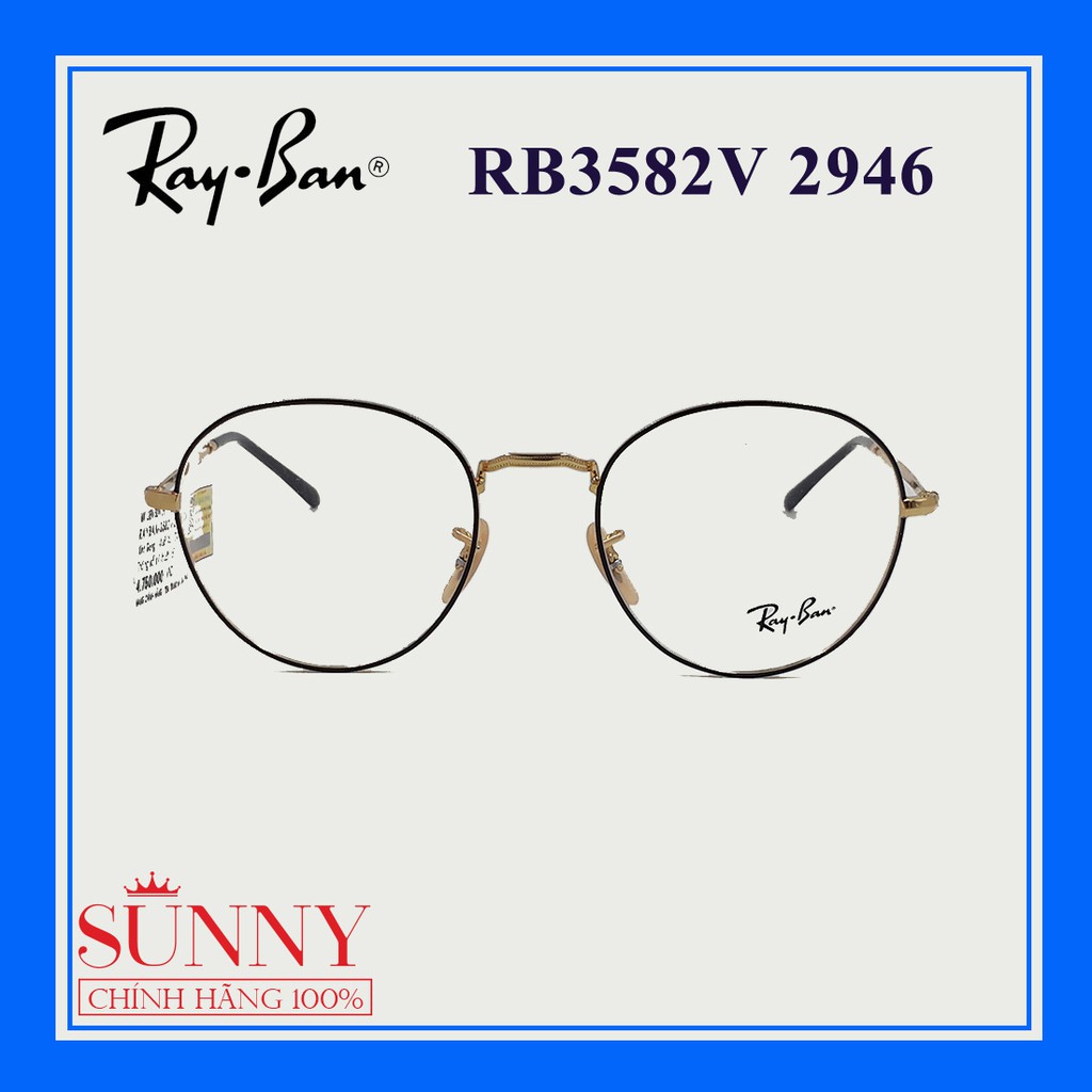RB3582V - Gọng kính nam nữ Rayban chính hãng , bảo hành toàn quốc, size kính trên hình