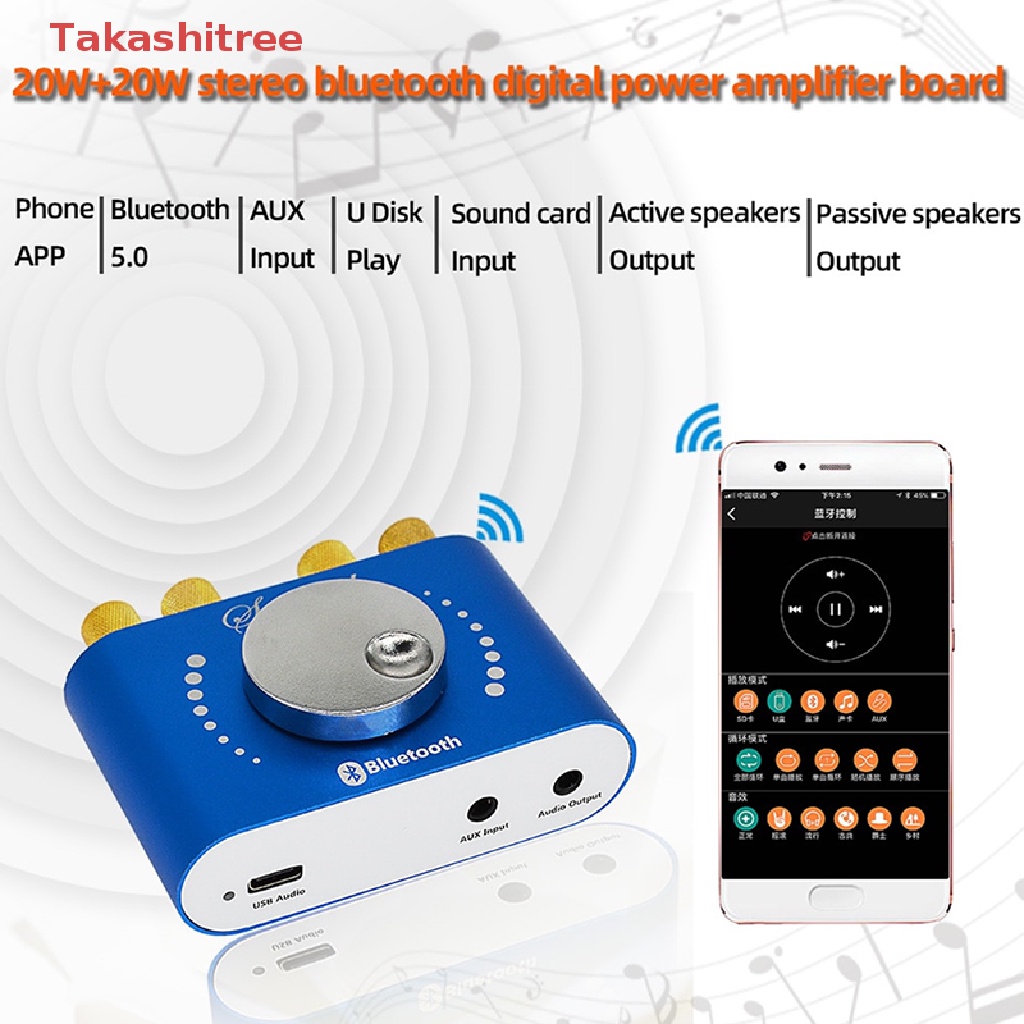 Bộ Khuếch Đại Âm Thanh Kỹ Thuật Số Mini Bluetooth 5.0 HiFi TPA3116 Kênh 2.0 40W
