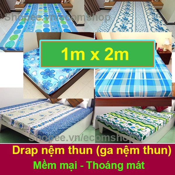 Ga nệm thun lạnh 1m x 2m (drap nệm thun, ra bao nệm thun lạnh) SGTCOM (Giao màu ngẫu nhiên)