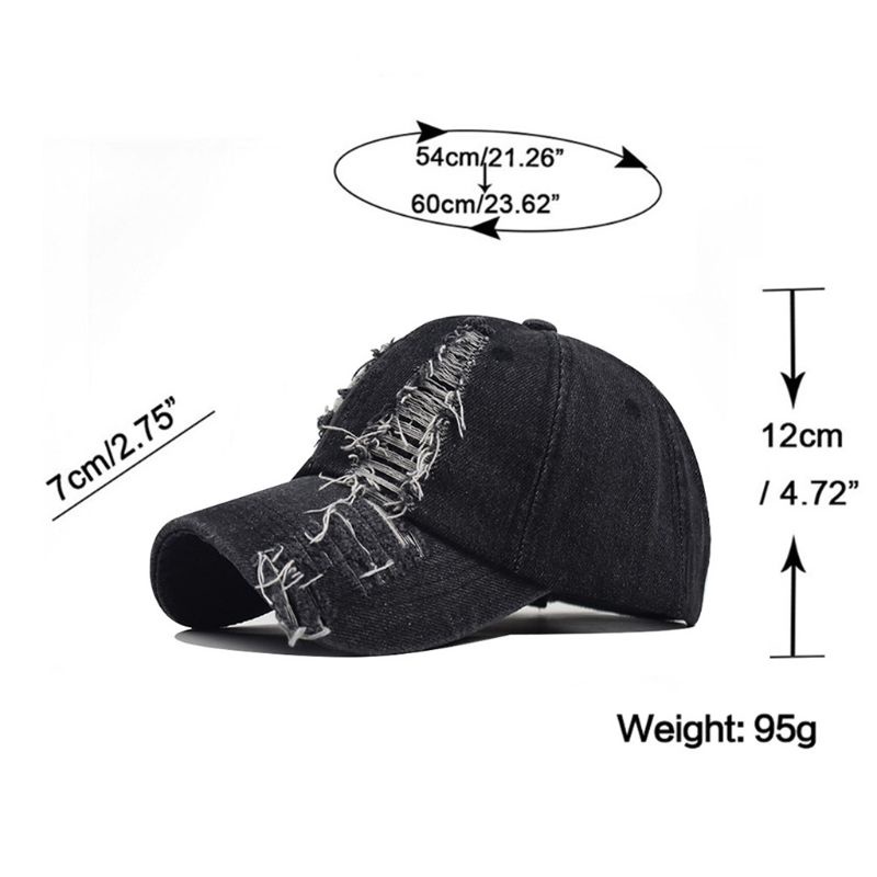 Mũ Lưỡi Trai Denim Rửa Được Kiểu Vintage Cá Tính Cho Nam