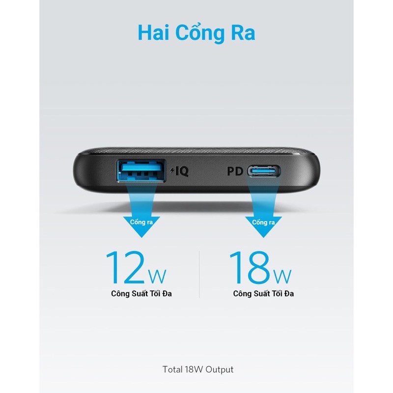 Sạc dự phòng Anker 10.000mAh A1231 PD3.0 max 18w nhập Mỹ new nobox