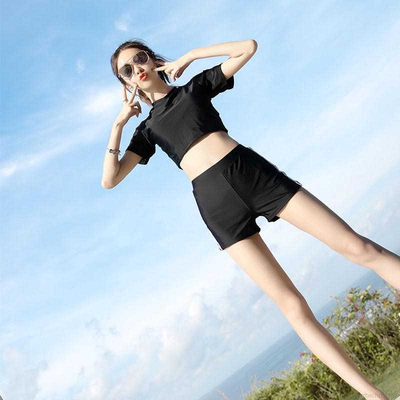 [Mã FAMAYWA giảm 10K đơn 50K] Bộ Đồ Bơi Ngắn Tay Màu Trơn Đơn Giản Cho Nữ | BigBuy360 - bigbuy360.vn