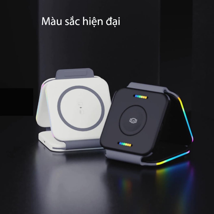 Sạc nhanh 3 in 1 dạng cuộn độc đáo  cùng lúc 3 thiết bị thông minh