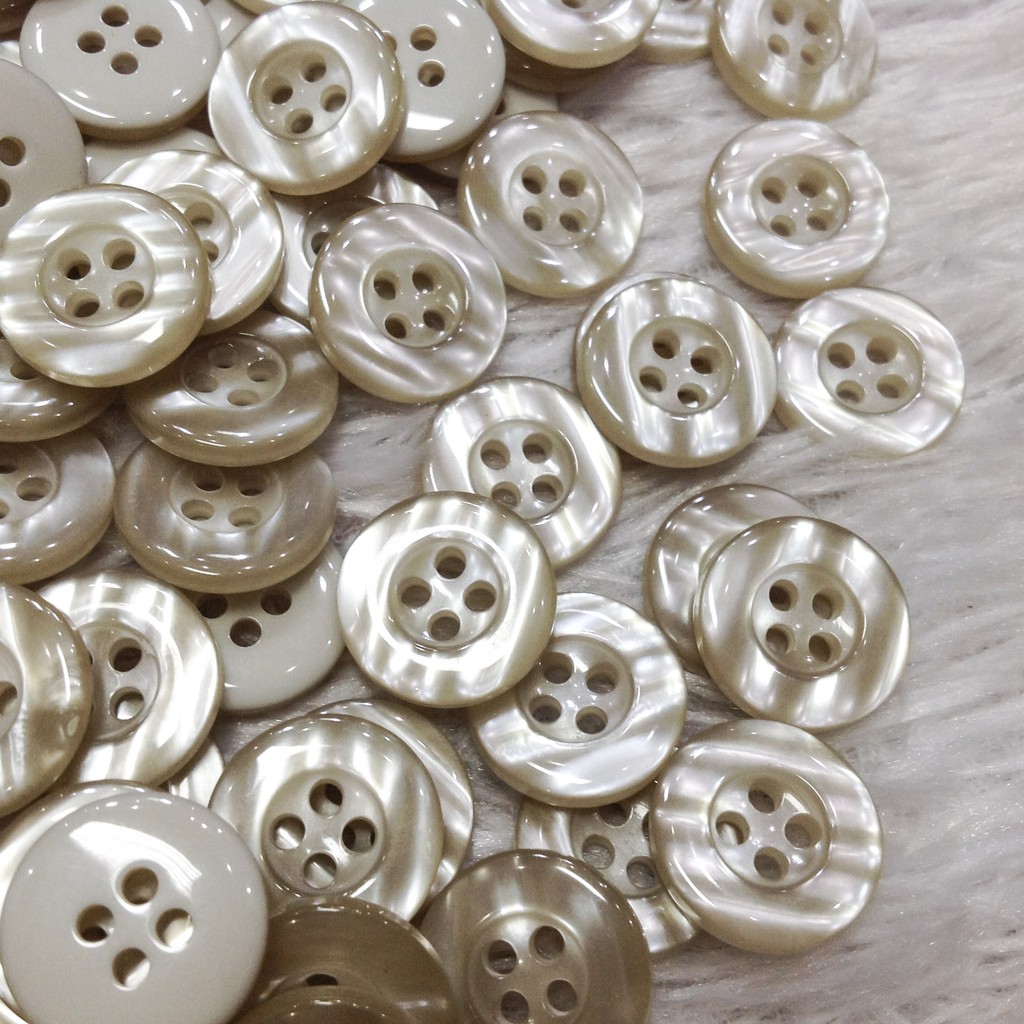 Nút áo 3d cúc vân sáng xà cừ khuy sơ mi in chữ đính kết trang phục đẹp size 1.5cm