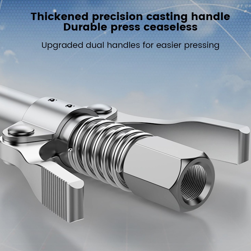 Đầu Nối Ống Bơm Dầu Bôi Trơn Bằng Inox Hai Tay Cầm Khóa Áp Suất Cao Cho Xe Hơi