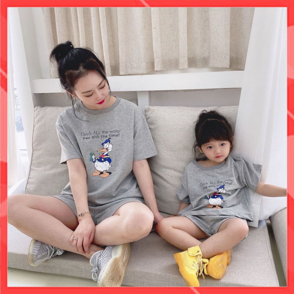 Đồ bộ mẹ và bé Vịt Donald  - Thời trang Familylove  💝 Hàng chuẩn thương hiệu