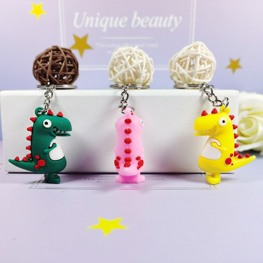 VANES1 Cute Little Dinosaur Keychain Mobile Phone Pendant Dinosaur Keyring Dinosaur Pendant Key Chain Cartoon Dinosaur Soft Rubber 3D Stereo PVC Creativity Key Chains/Multicolor