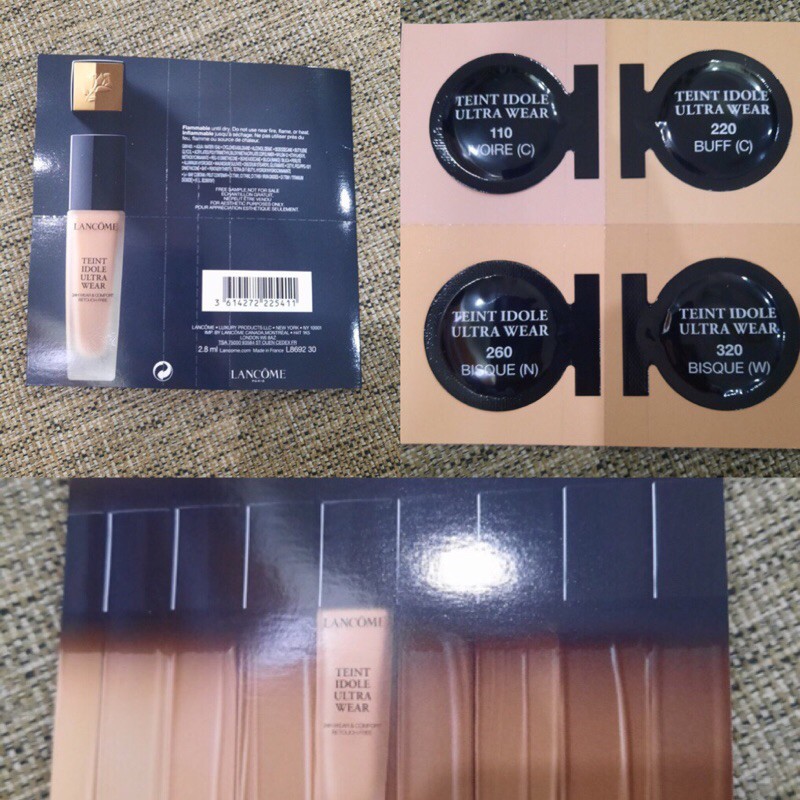 Sample kem nền lancome dùng thử 4 tone màu