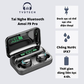 Tai Nghe Bluetooth True Wireless F9 PRO Bluetooth 5.0 | Bản Quốc Tế | Cảm Ứng | Chống Nước(Loại mới) Tvdtech