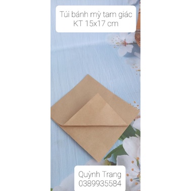 100 chiếc túi giấy bánh mỳ tam giác KT 15x17 cm