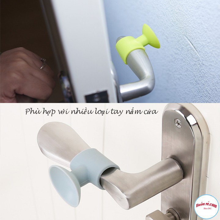 Combo 2 Nút Silicone Chặn Tay Nắm Cửa Hút Tường Chống Va Đập br00497