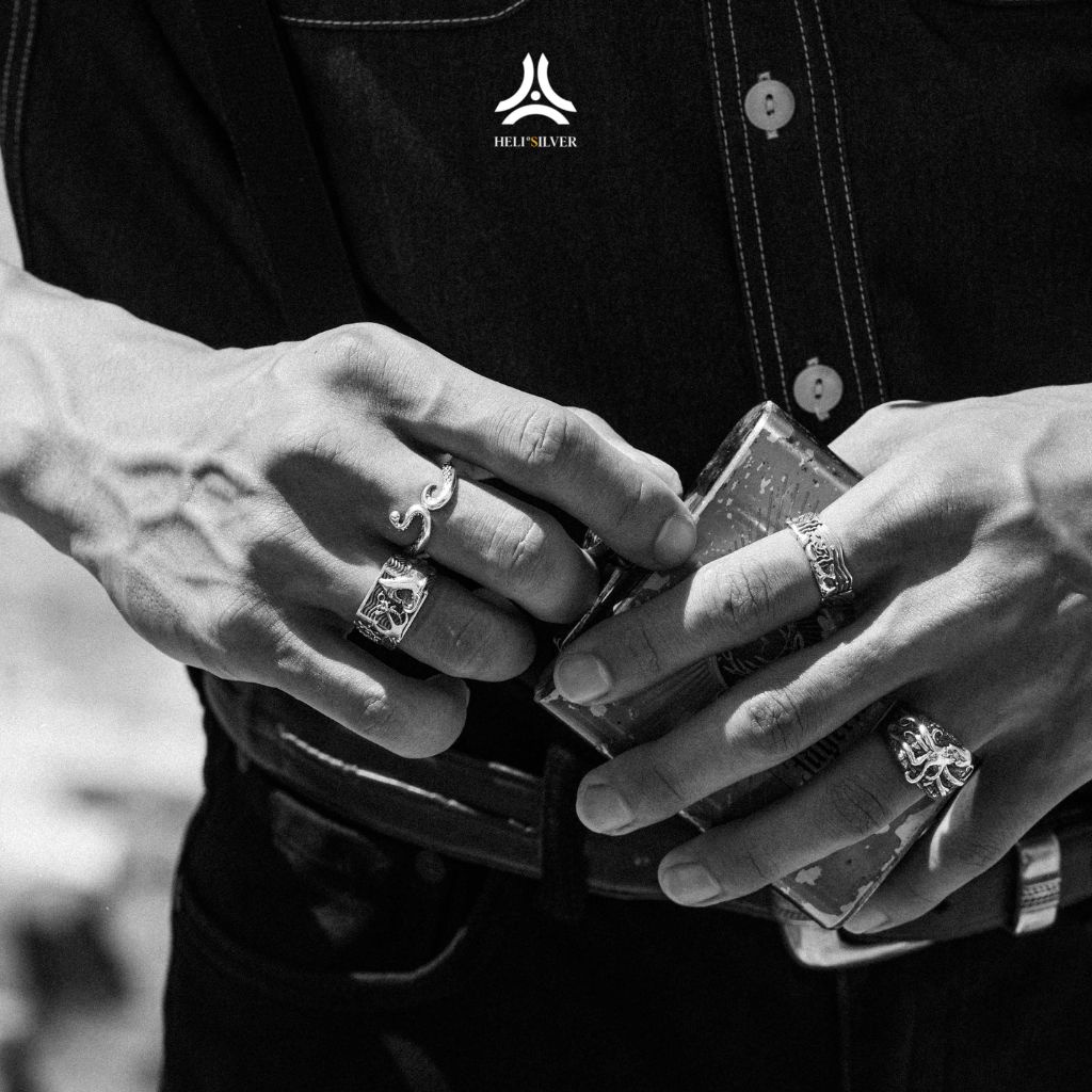 Nhẫn bạc nam, nữ HeliSilver Tentacles Ring Helios Original S925
