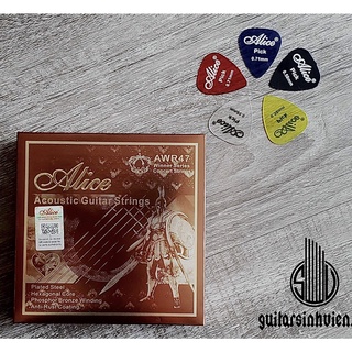 Mua Dây đàn guitar acoustic Alice AWR47 - Bộ 6 dây màu đồng tặng 1 pick