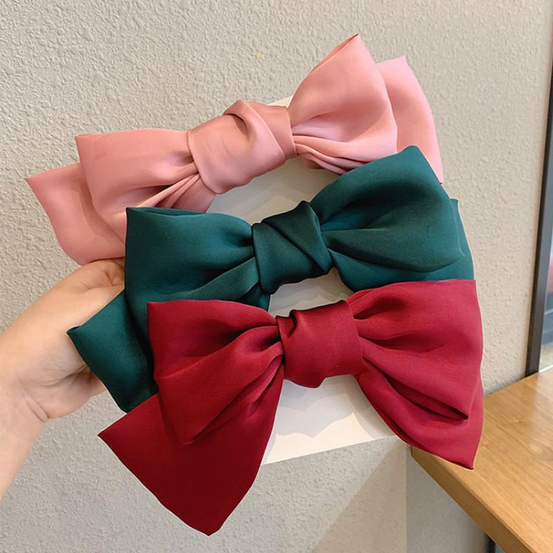 Kẹp tóc nơ lụa Lớn phong cách Hàn Quốc thanh lịch, nữ tính Hàng loại 1