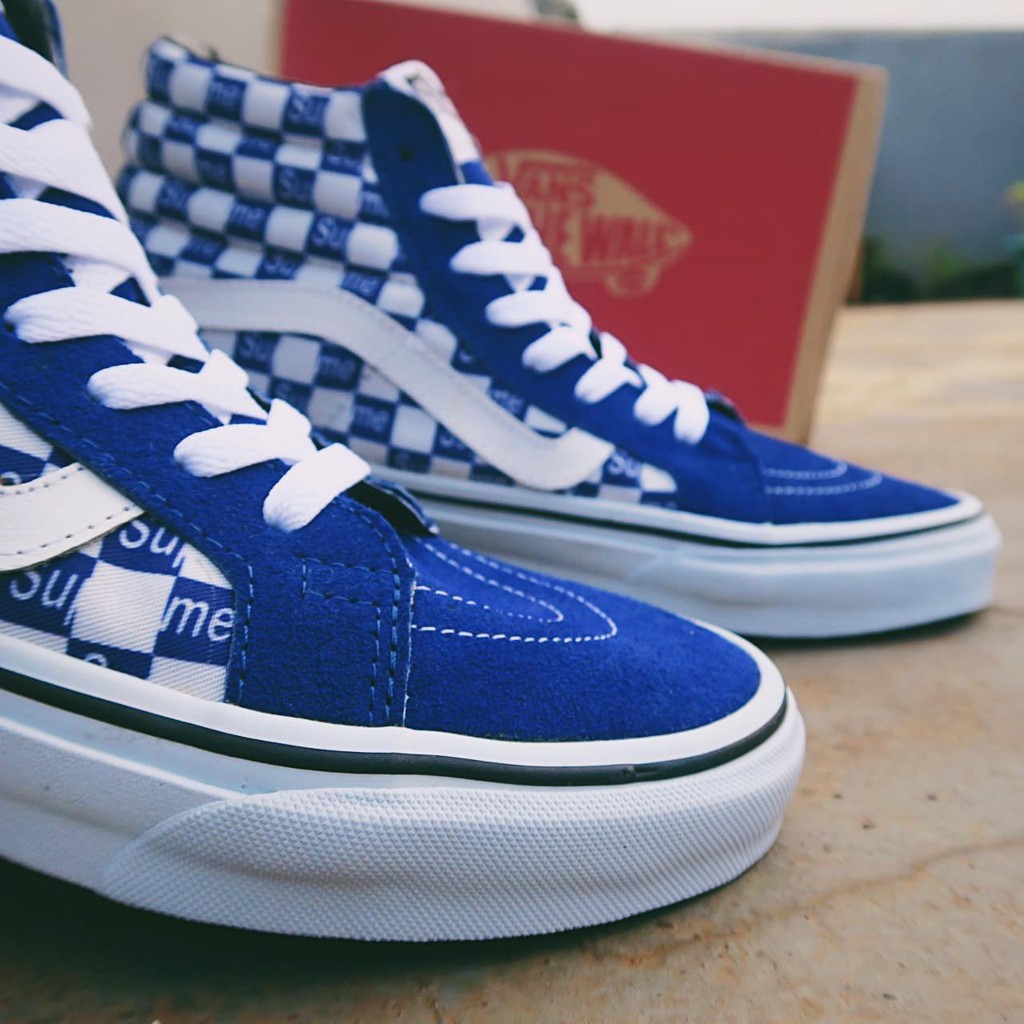 Giày Thể Thao Vans Sk8 Supreme Pro Màu Xanh Dương