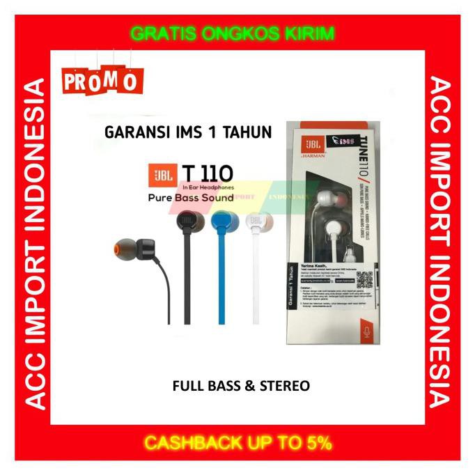 Tai Nghe Nhét Tai Jbl T110 Chính Hãng 100% Kèm Mic