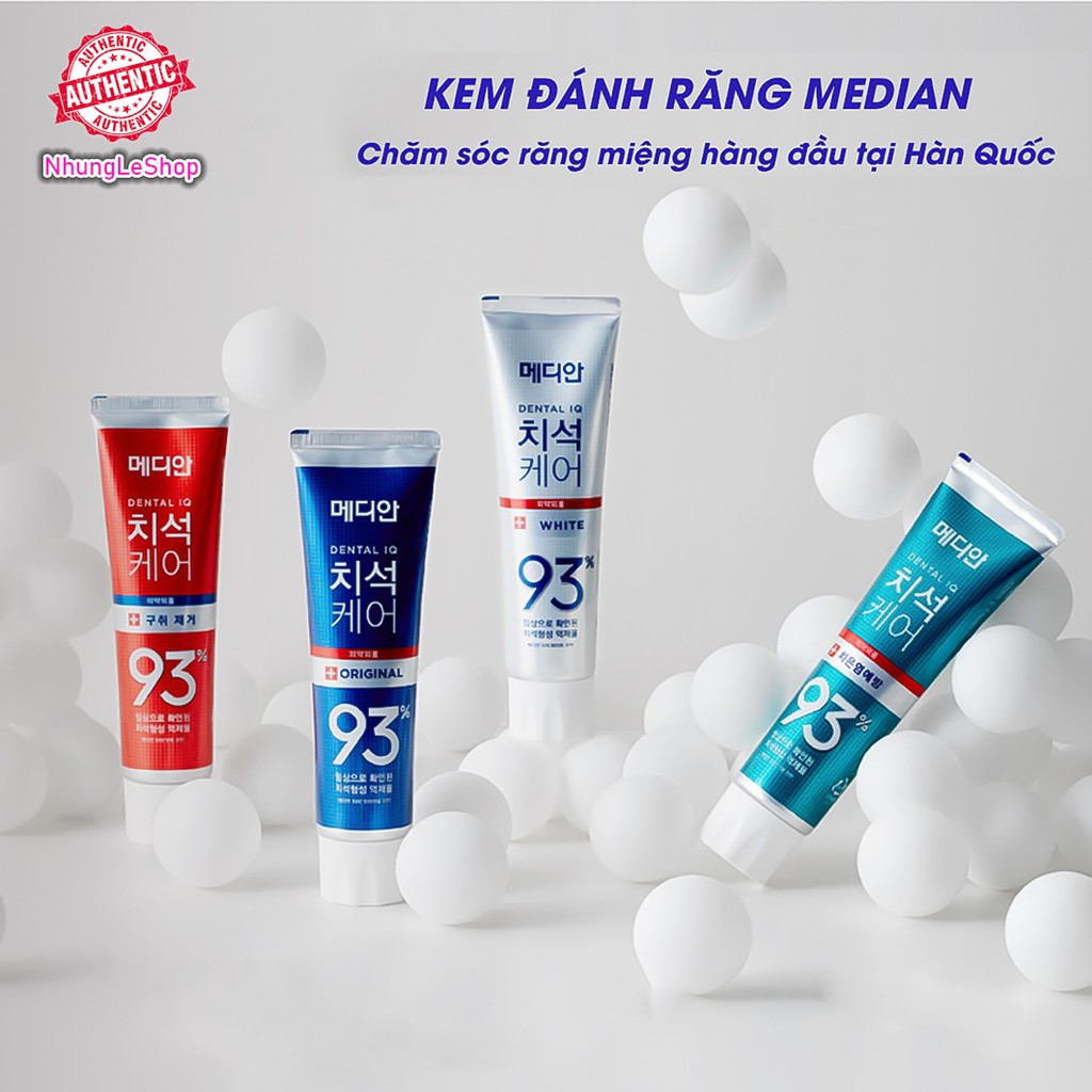 Kem Đánh Răng Hàn Quốc Trắng Răng Sáng Bóng MEDIAN DENTAL IQ 93% 120g