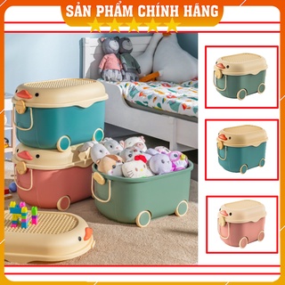Thùng đựng đồ chơi có bánh xe con vịt 🔥FREESHIP🔥Thùng đồ chơi cho bé có nắp lego