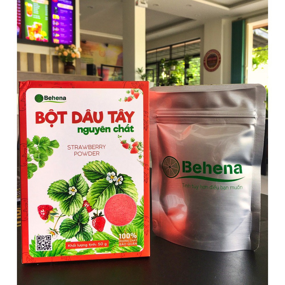 Bột dâu tây nguyên chất Behena - Bột rau củ quả làm đẹp da tạo màu bánh