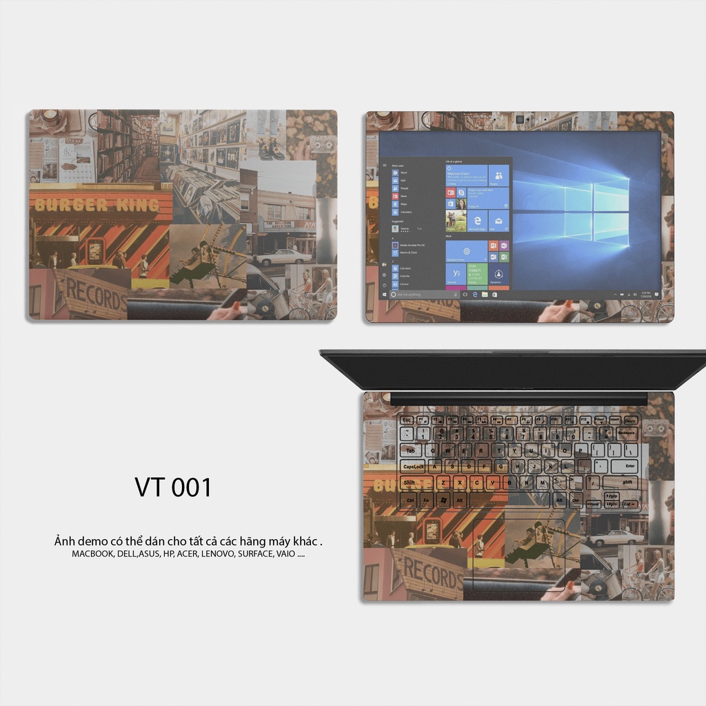 Skin Dán Laptop - Mẫu Vintage (new) - Skin theo kích thước từng máy