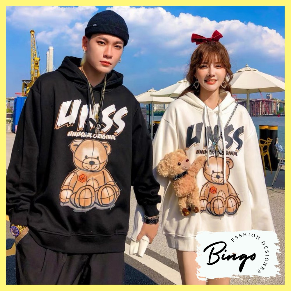Áo Hoodie Đôi, Áo Thu Đông Couple Hình Gấu Phong Cách Ulzzang Hàn Quốc | BigBuy360 - bigbuy360.vn