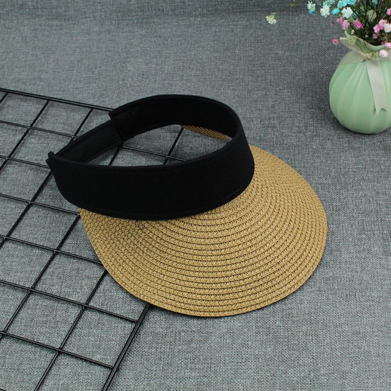 Nón Cối Rộng Vành Hở Chóp Màu Sắc Tương Phản Thời Trang Mùa Hè Cho Nữ