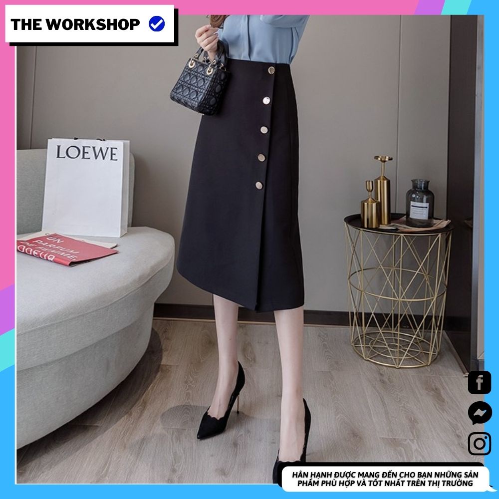 Chân váy công sở dáng dài xẻ trước , chân váy bút chì cao cấp siêu sang dễ mặc với áo sơ mi, áo blazer đi làm