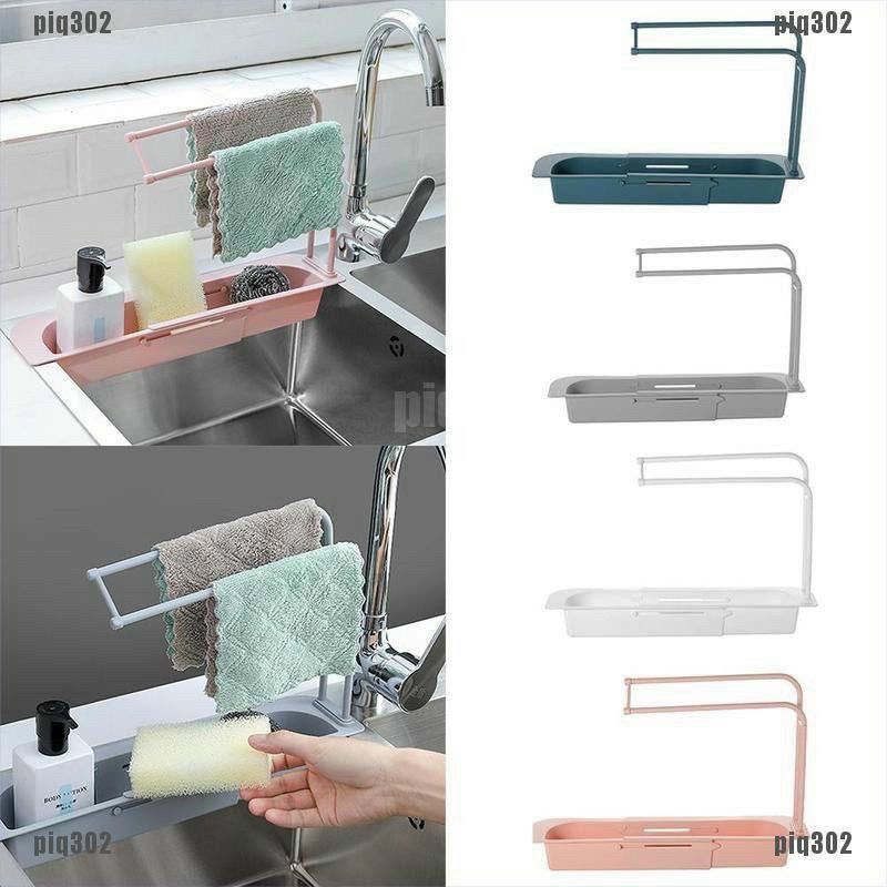 Giá để giẻ rửa bát khay đựng đồ rửa chén bát, giỏ thông minh rút gọn