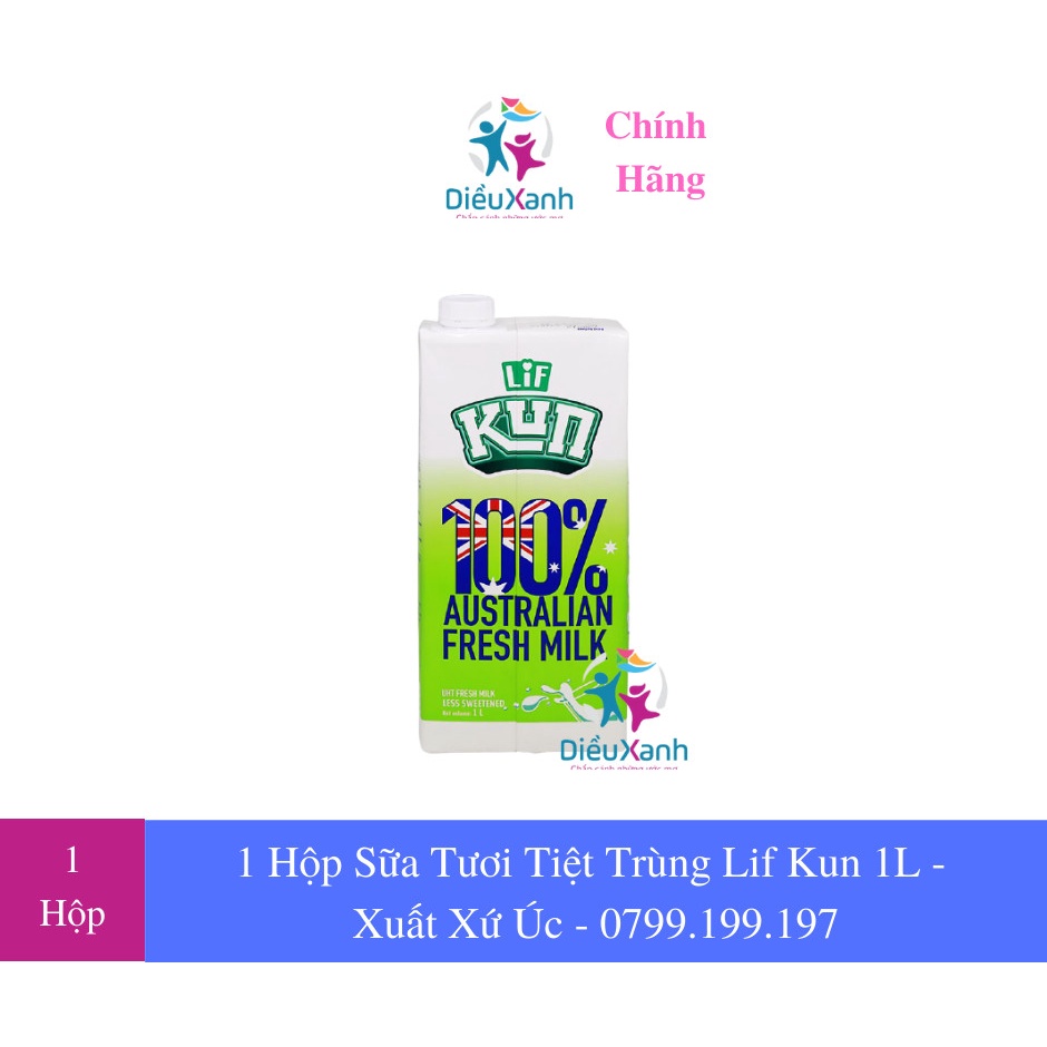 1 Hộp Sữa Tươi Tiệt Trùng Ít Đường Lif Kun 1L