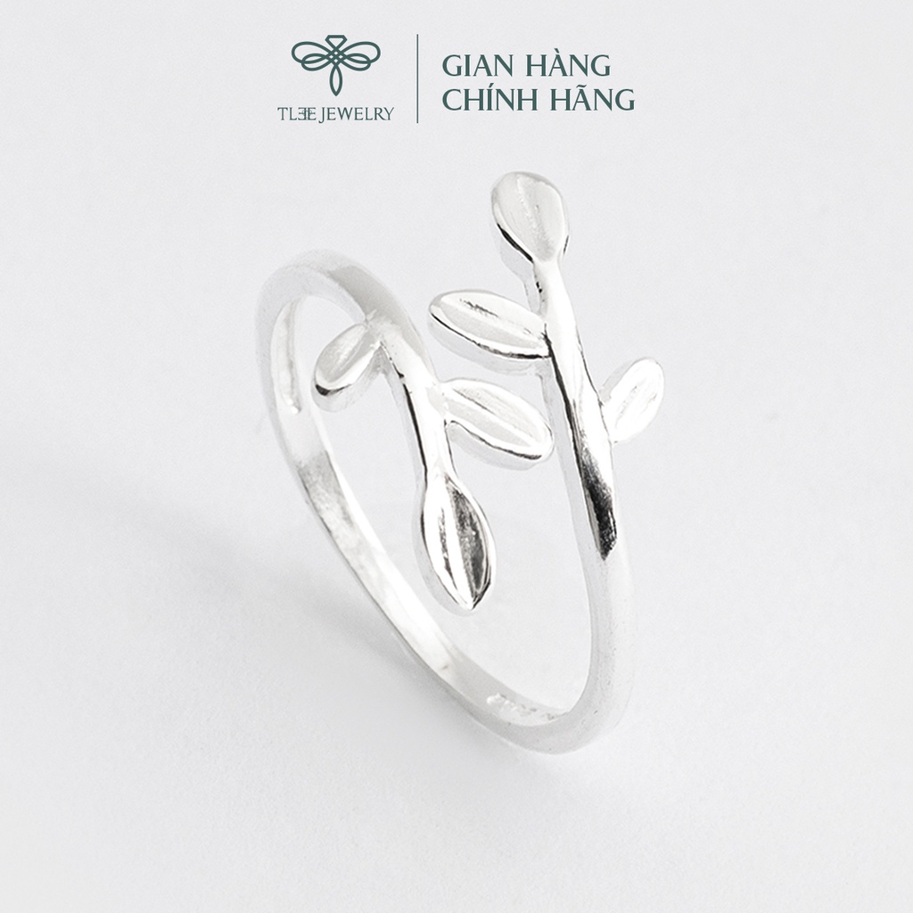 Nhẫn bạc nữ TLEE hình lá kiểu dáng hở basic thanh lịch NCJ A0210