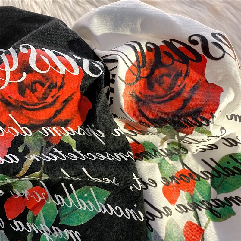 SUXI Áo Thun Tay Ngắn Cổ Tròn In Chữ Thời Trang Mùa Hè Cho Nữ