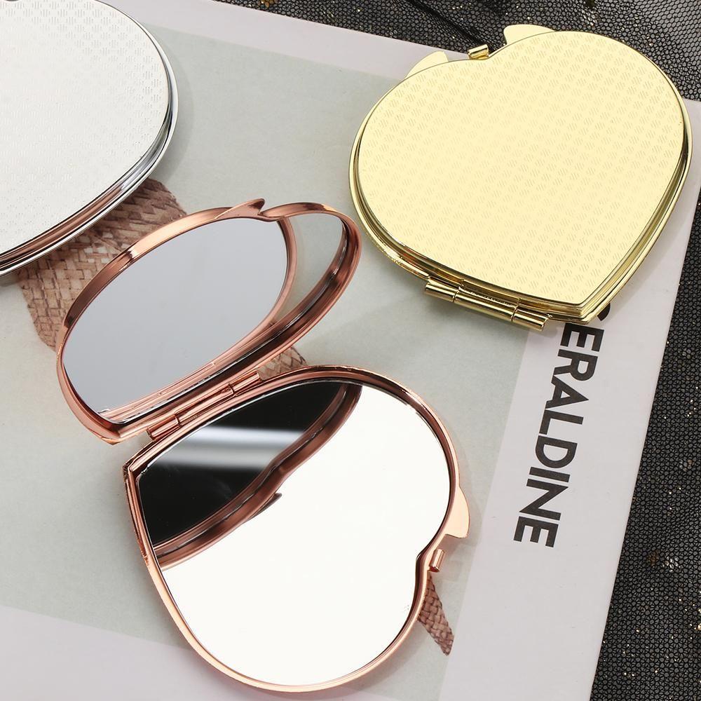 Gương Trang Điểm Mini Bằng Kim Loại Họa Tiết Hoa Hồng Thời Trang Cho Nữ