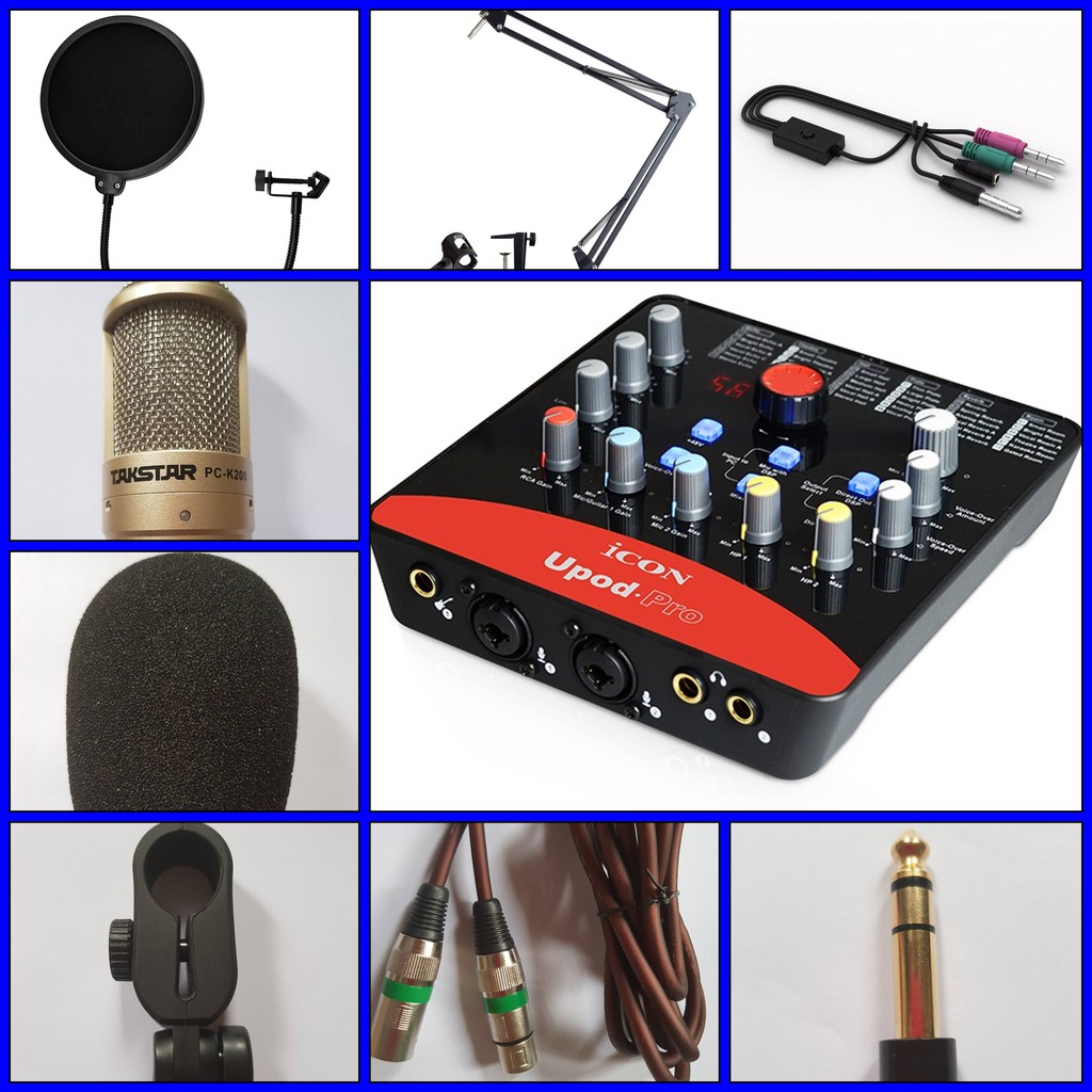 Bộ Thu Âm Icon Upod Nano Pro + Takstar PC K200 + Dây Live + Kẹp + Lọc