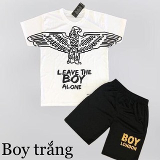 Bộ quần áo cộc tay mặc nhà Boy Trắng chất thun lạnh co dãn 4 chiều thời trang nam cao cấp - Đồ Bộ Thun
