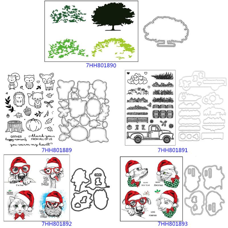Bộ Khuôn Dập Nổi Bằng Silicon Trong Suốt Họa Tiết Hoạt Hình Dễ Thương Dùng Trang Trí