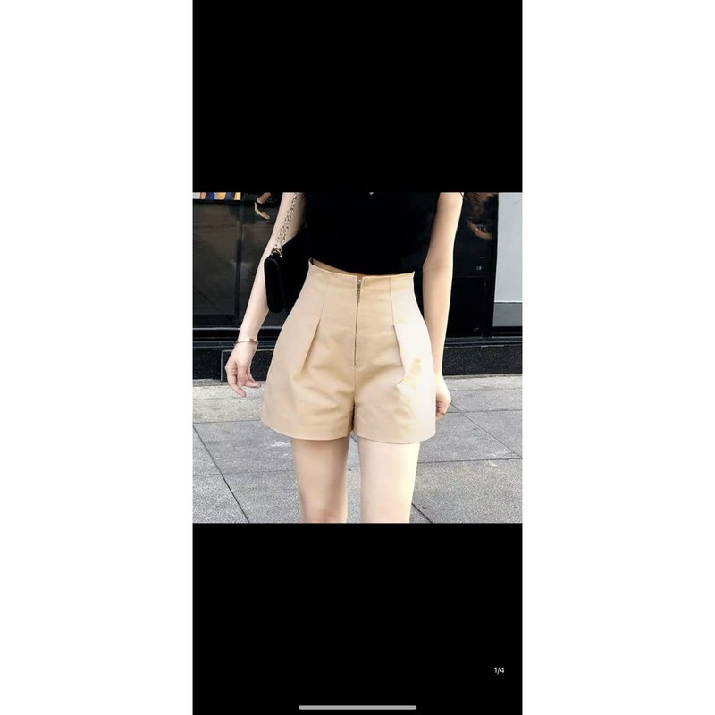 QNU39 - QUẦN SOOC VẢI CẠP CAO KHOÁ MÓC TRÒN