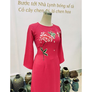 Áo dài thêu hoa tết - áo dài thêu hoa cúc