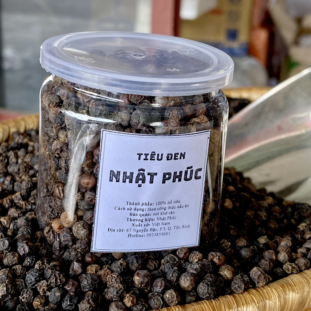 Tiêu đen sạch NHẬT PHÚC - nguyên hạt, nguyên chất 100%(hũ 120ml)