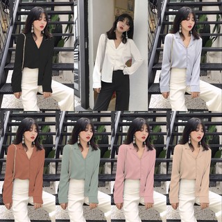 Áo sơ mi lụa satin cổ bẻ (ỎDRER)