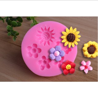 Khuôn silicon 4d 5 hoa cúc nhí xinh