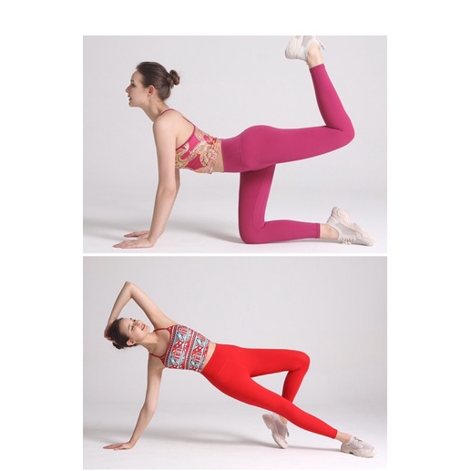 Bộ Tập Yoga Gym Hoạ Tiết 3D Croptop Thổ Câm S39