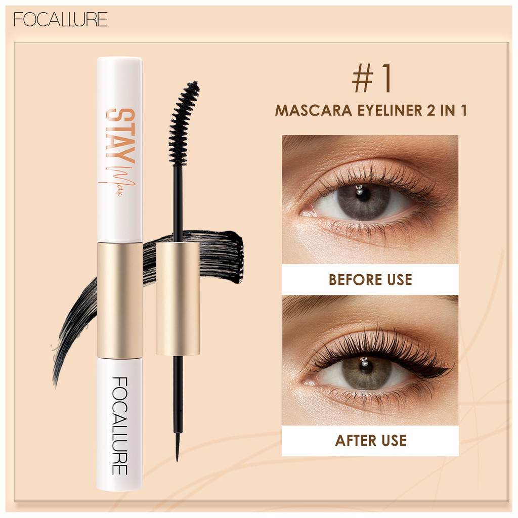 Set sáp kẻ lông mày 3D bút kẻ mắt mascara FOCALLURE tạo kiểu tự nhiên chống thấm nước lâu trôi dành cho trang điểm