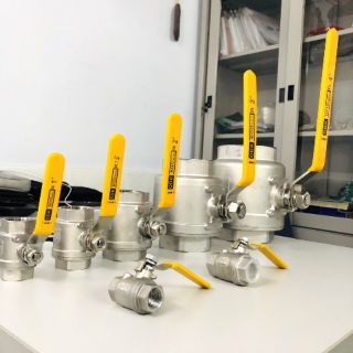 Van Bi Inox 304, Phi 13 &  17 & 21 & 27 & 34 (DN06 & DN10 & DN15 & DN20 & DN25) Nối Ren Kiểu 2 Thân (2 Mảnh)