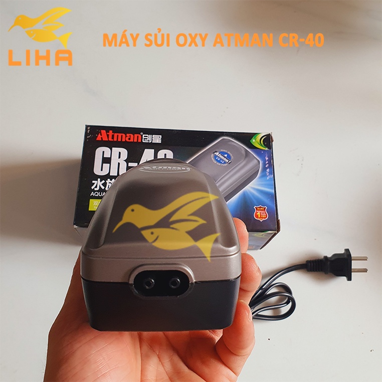 Máy Sủi Oxy Atman CR40 (4.5W-2x1.5L/Phút) - Máy Oxi Siêu Êm Cho Bể Cá Cảnh