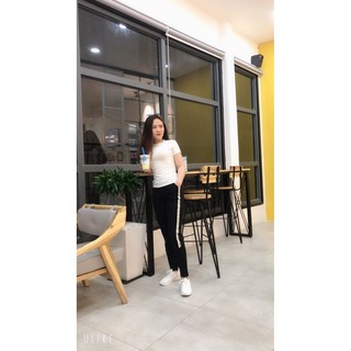 Quần jogger nữ sọc trắng hàng quảng châu loại 1